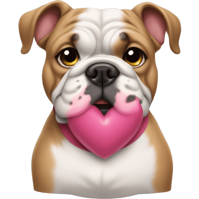 A bulldog francês with hearts  emoji