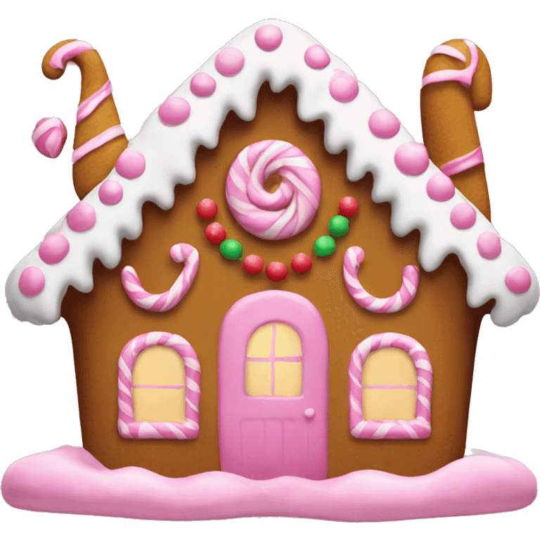 pink Christmas gingerbread house emoji