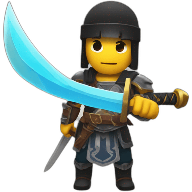 roblox player and sword in his hand emoji