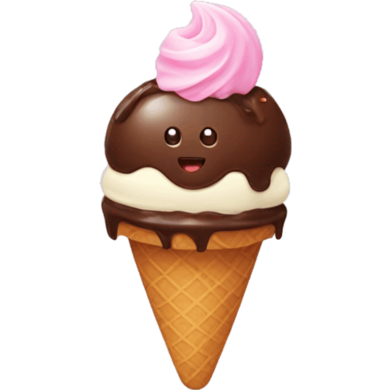 Icecream with brownie emoji