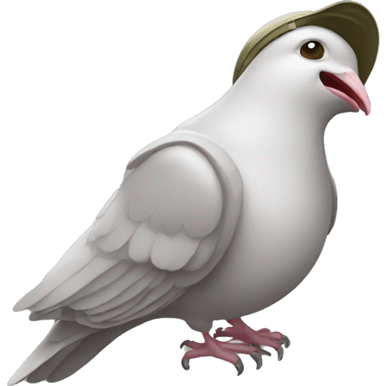 Dove wearing army helmet crying  emoji