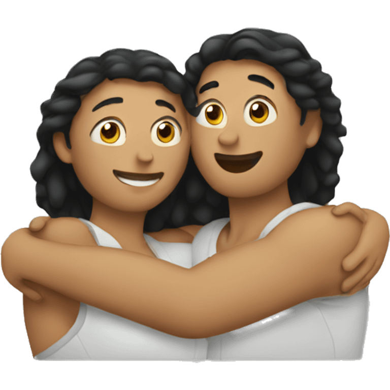 two people hug emoji