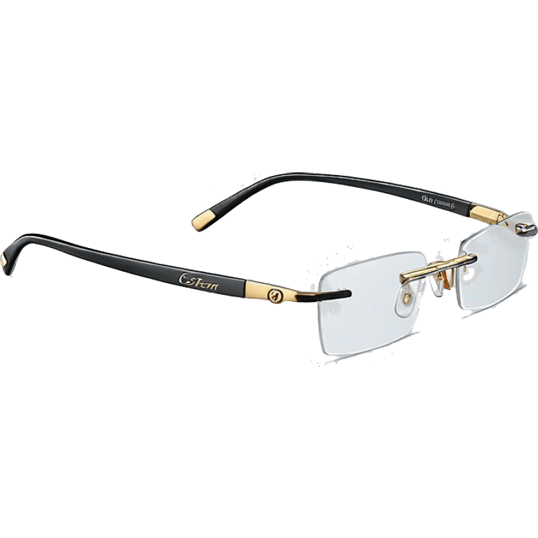 Men’s Cartier rimless rectangle glasses emoji