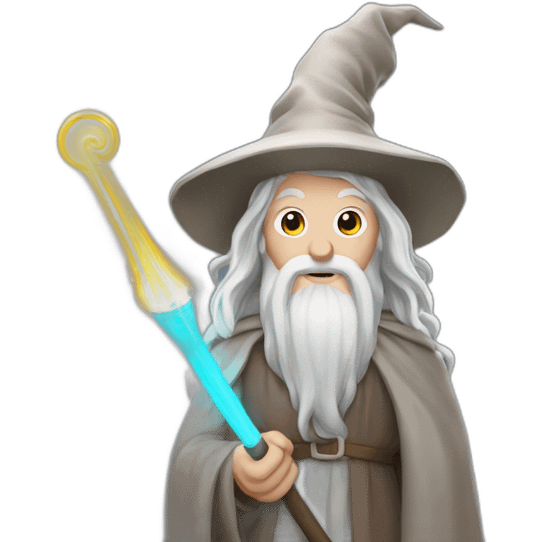 Gandalf with a glowing magic stick emoji