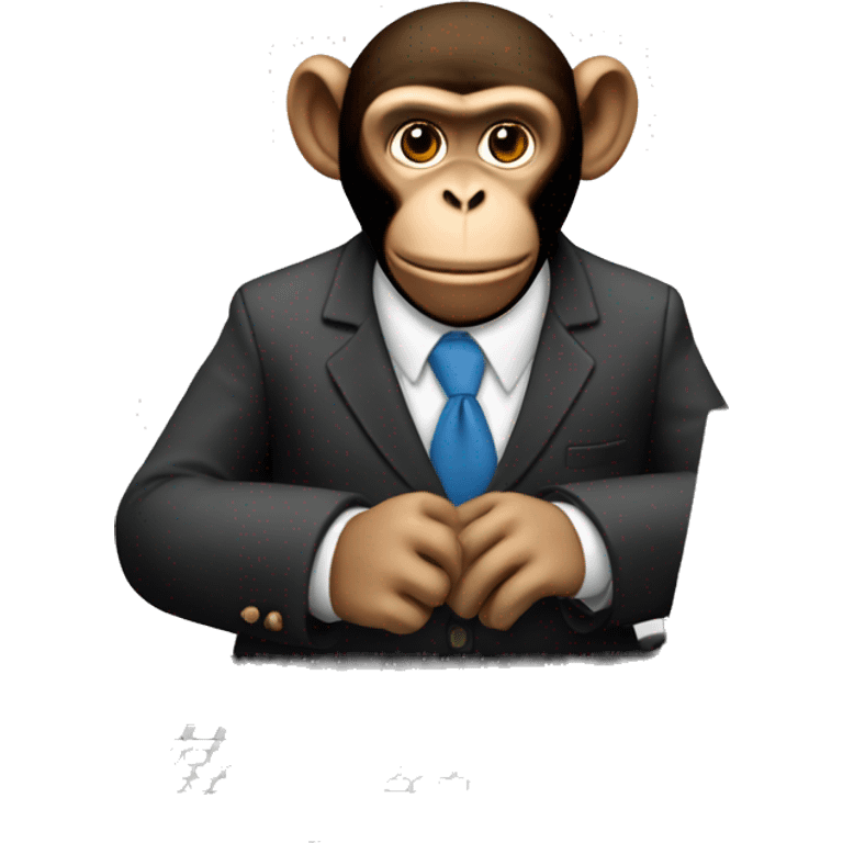 Monkey banker at a computer.  emoji