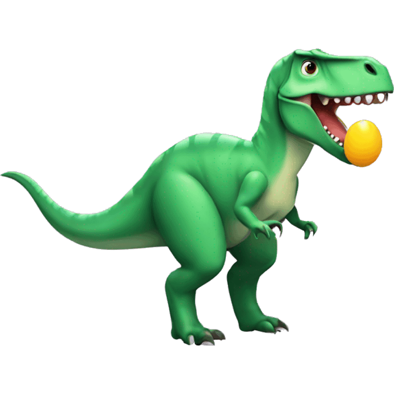 Dinosaur eating eggs emoji