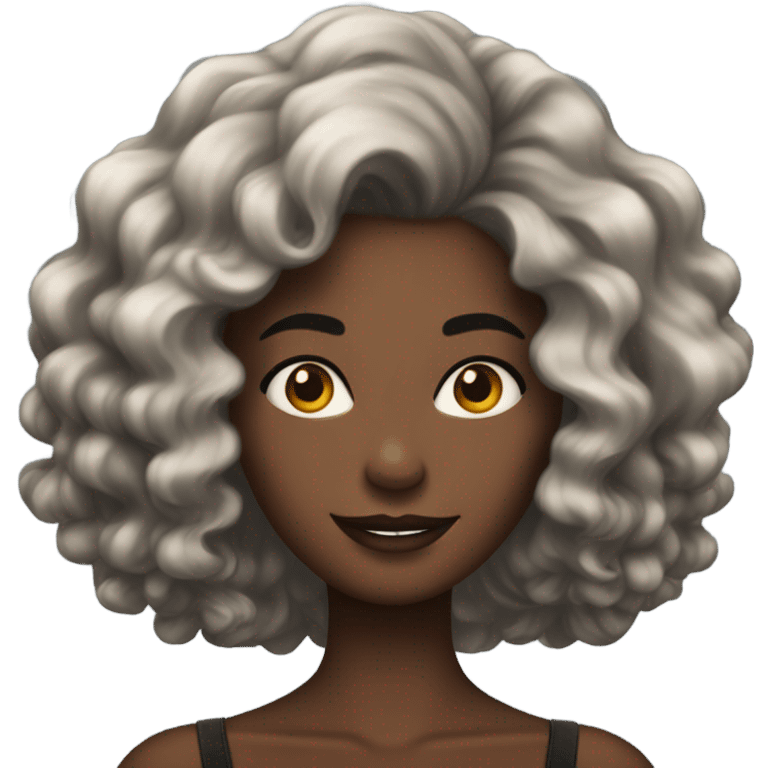 Femme noire cheveux frisés belle  emoji