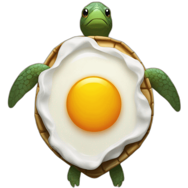 a fried egg on the back of a turtle emoji