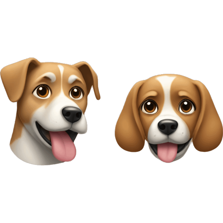 Left one is a dog right one is a woman emoji