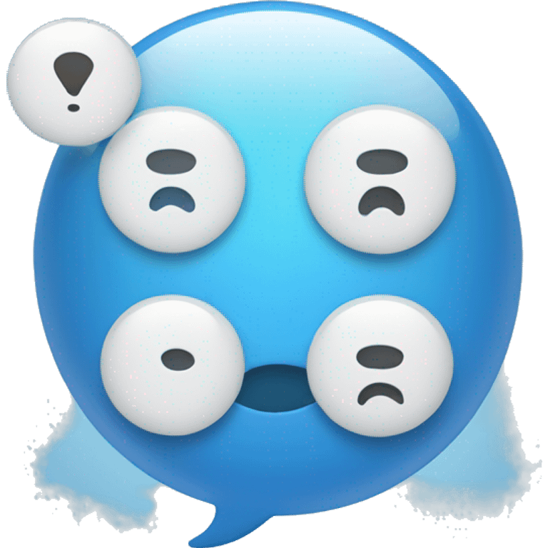 one conversation blue bubble with network icon inside emoji