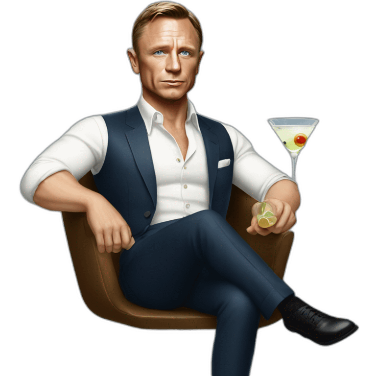 Daniel Craig with a glass of martini emoji