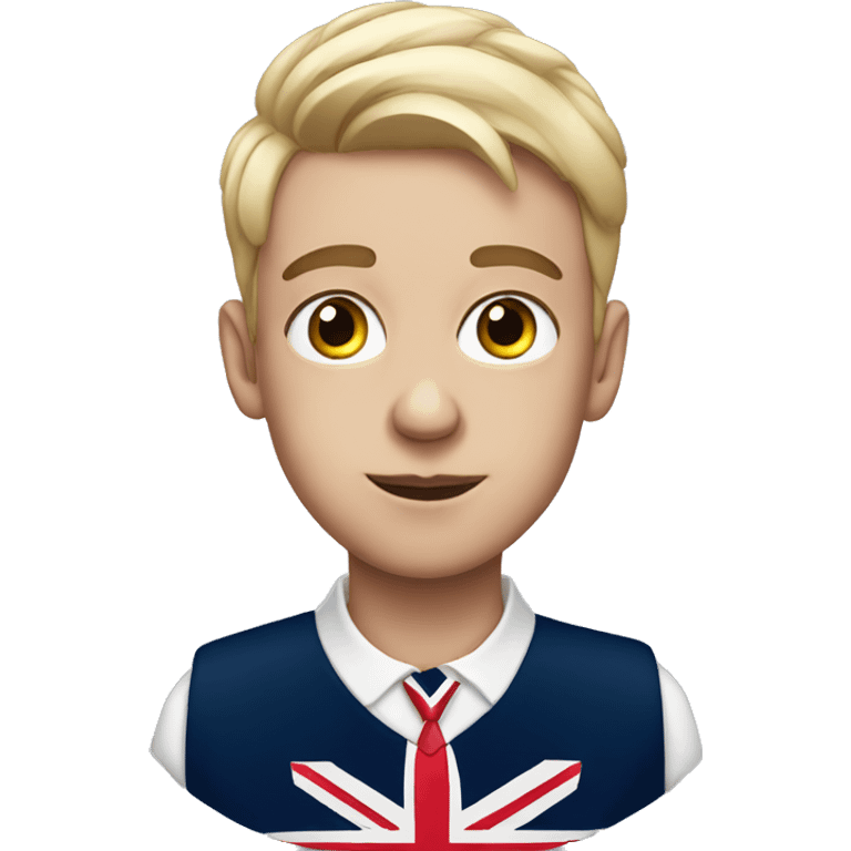 British boy wearing British makeup with fake lashes  emoji