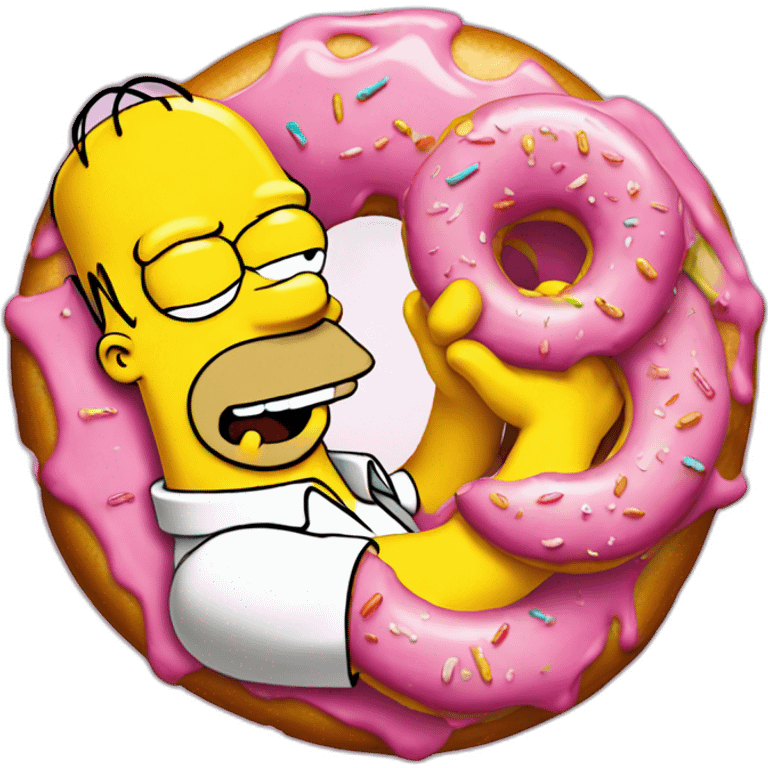 Homer Simpson eats a donut emoji