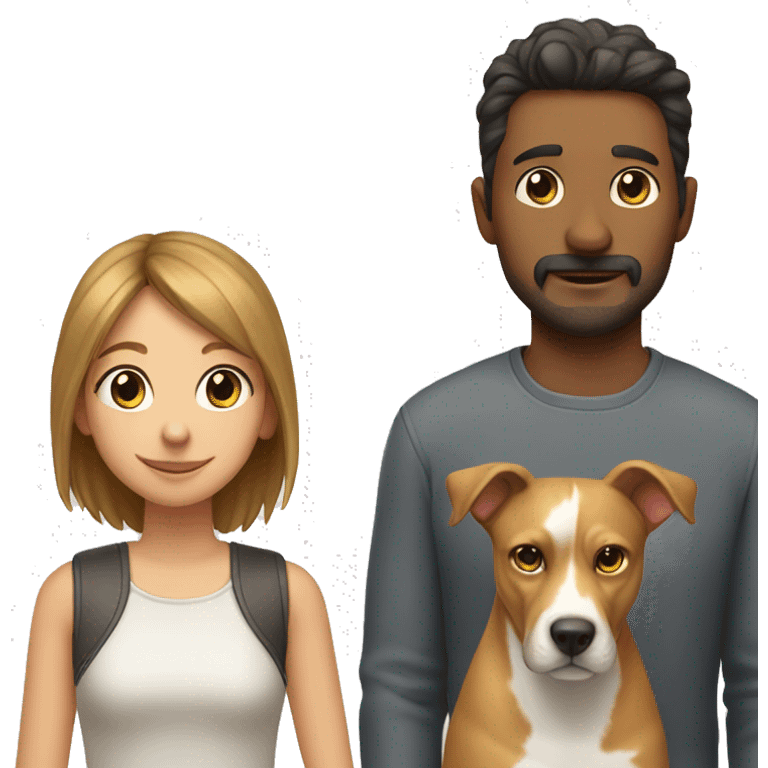 Cat and dog and man and girl emoji