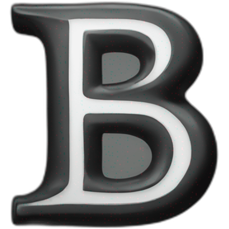 chome letter B, 3d effect, black background emoji