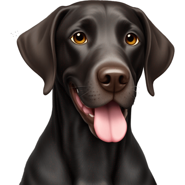 Black German shorthair pointer smiling emoji