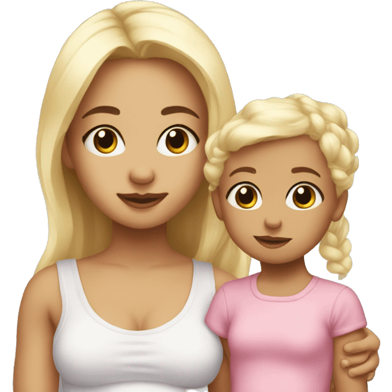 Baby and big sister blond  emoji