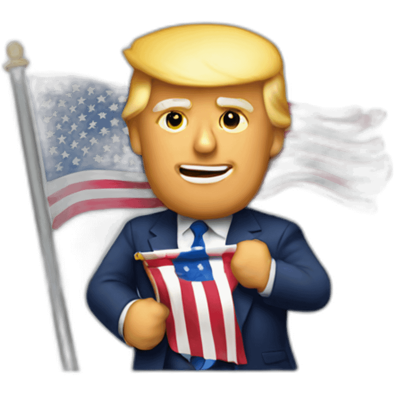 Donald Trump TAKING AN American flag emoji