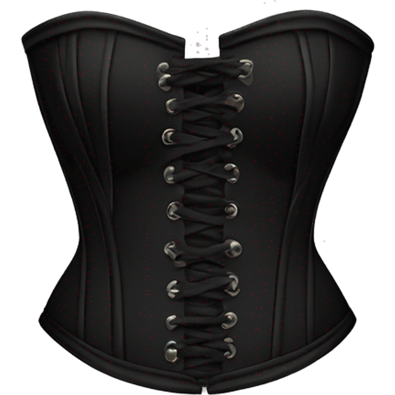 Realistic isolated black laced up crop top corset. emoji