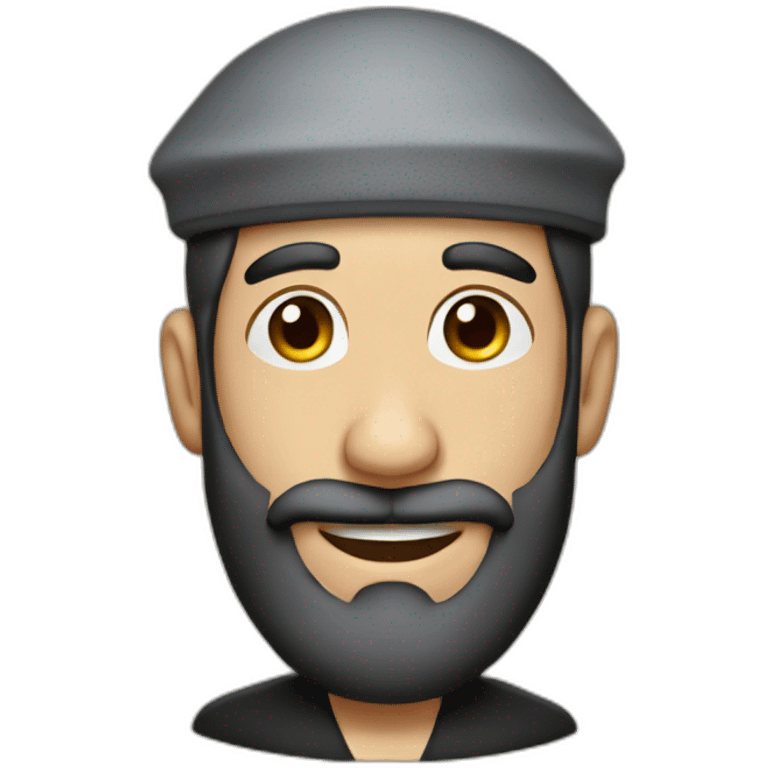 A jewish with ear hair wearing a kippa emoji