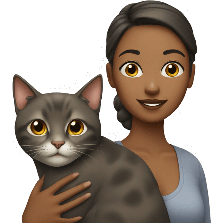 Woman and cat emoji