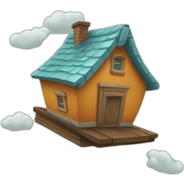 Flying house emoji