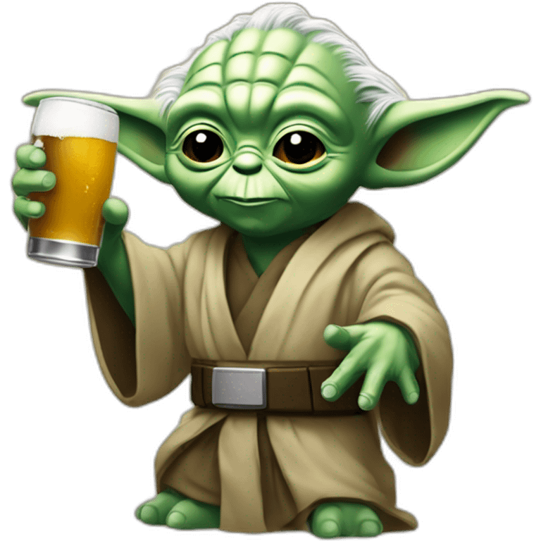 Yoda qui bois une bière avec Dark Vador emoji