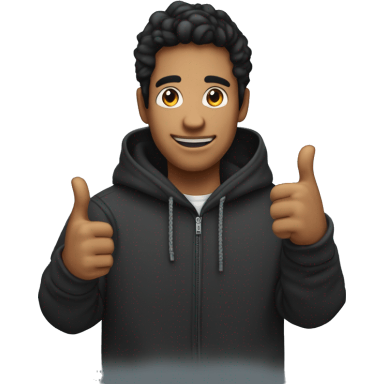 eduardo the developer inviting to a meet to know about or services of development at koudrs add a black hoodie, with a letter K and a thumbs upo hand emoji