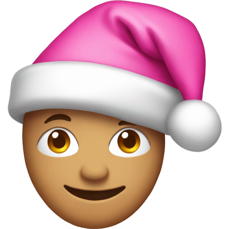 Pink Christmas Santa hat emoji