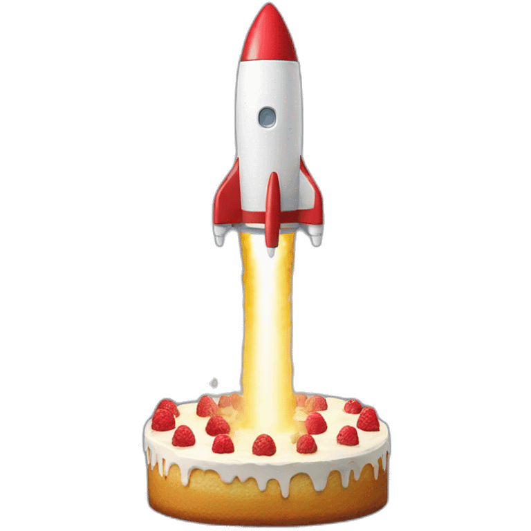 "herisson" cake riding a rocket emoji