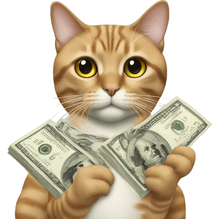 Cats with a big money emoji