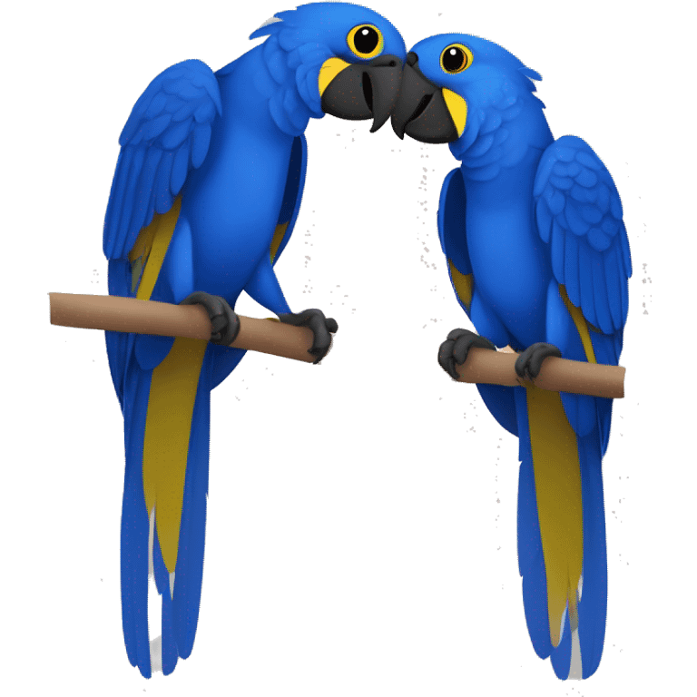 Hyacinth Macaw pair Full Body love each other emoji