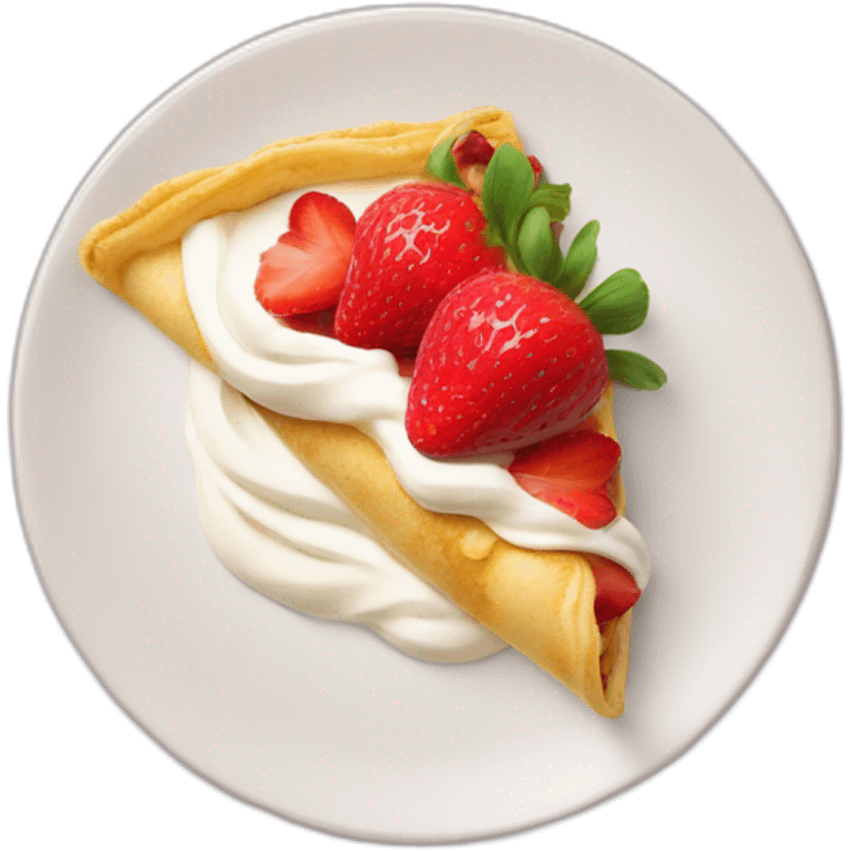 Stawberry crepe with whipped cream emoji