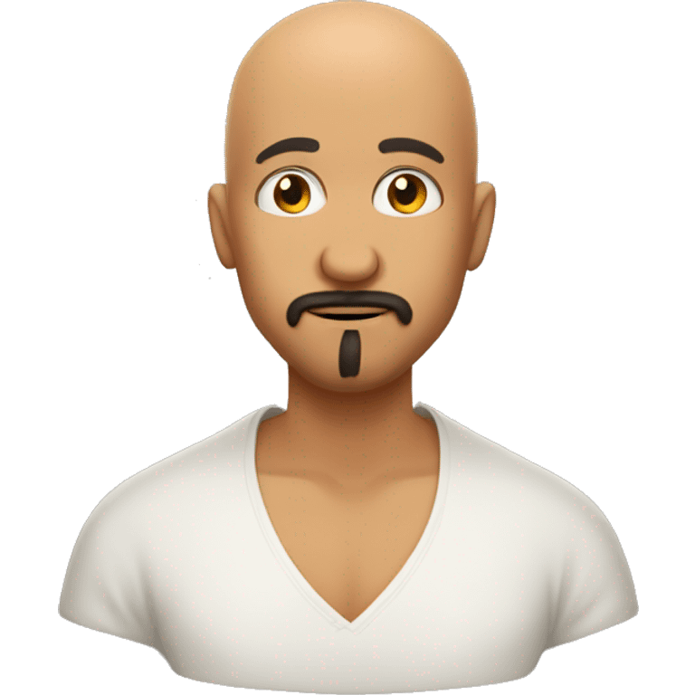 Bald Mexican brown guy with a goatee doing a kissy face emoji