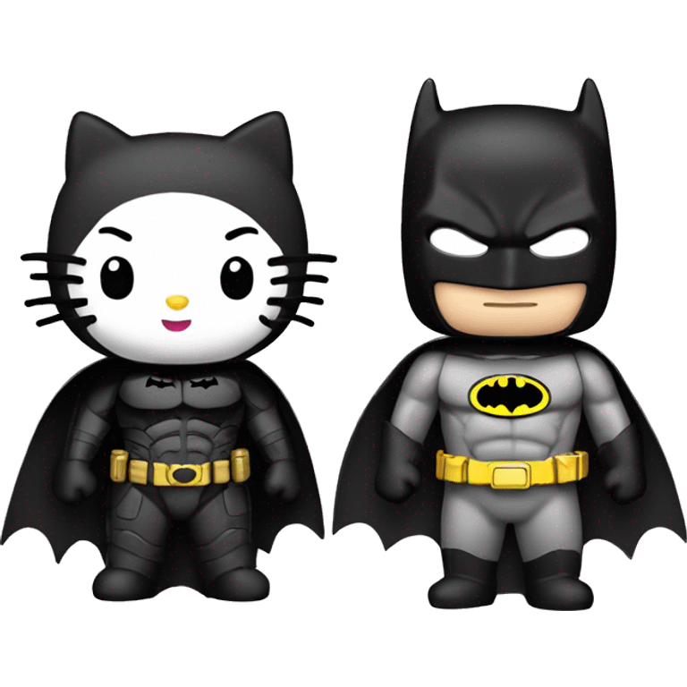 Hello kitty and Batman emoji