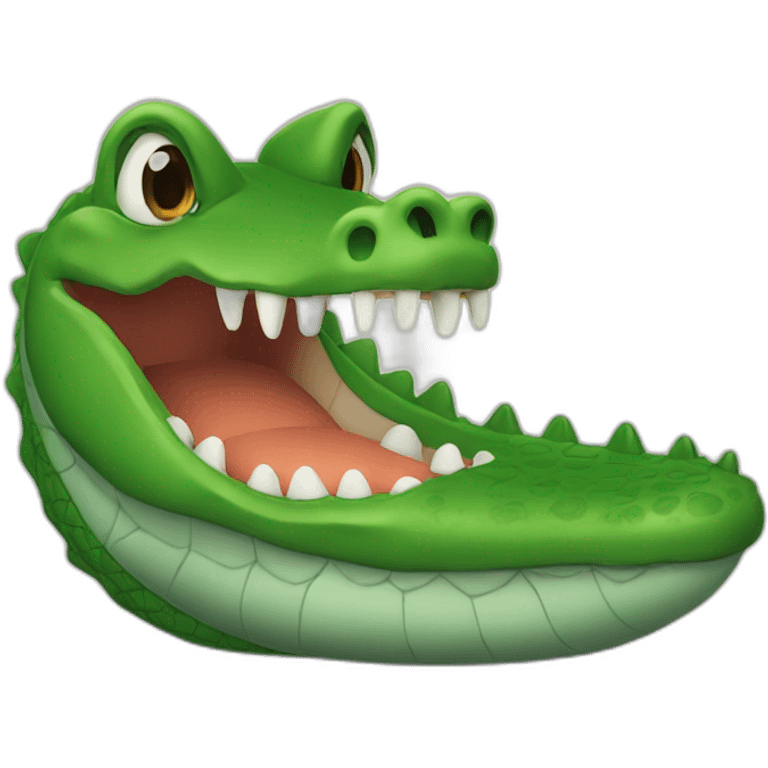 Chat sur un alligator emoji