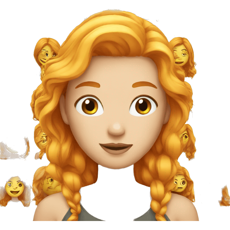 a redhead emoji with blond locks in front emoji