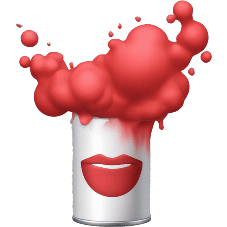 aerosol con un logo de labios rojos  emoji