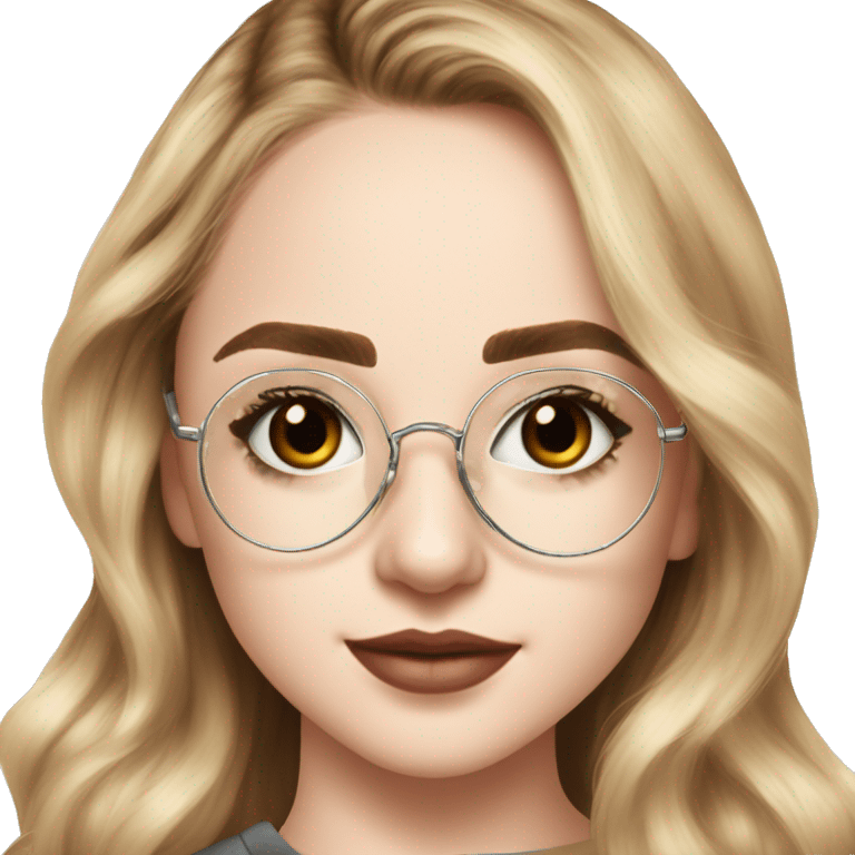 Sabrina Carpenter with clear aviator-style glasses emoji