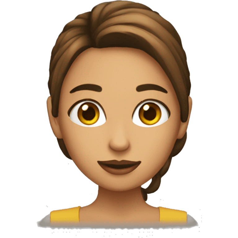 chica pelo moreno y ojos marrones emoji