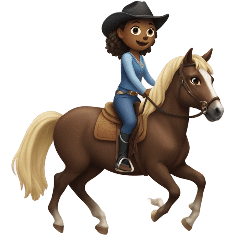 Girl riding a horse emoji