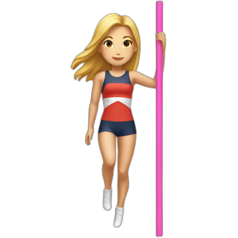 pole vault girl distanced legs from down jumping in beach volley uniform emoji