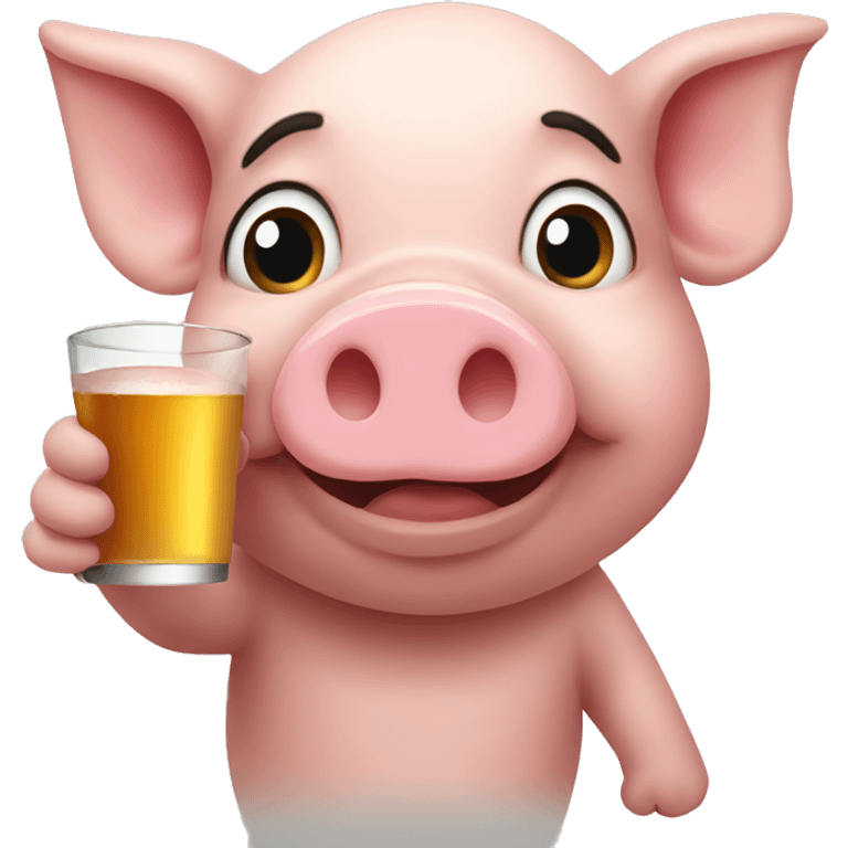 Pig drinking beter emoji