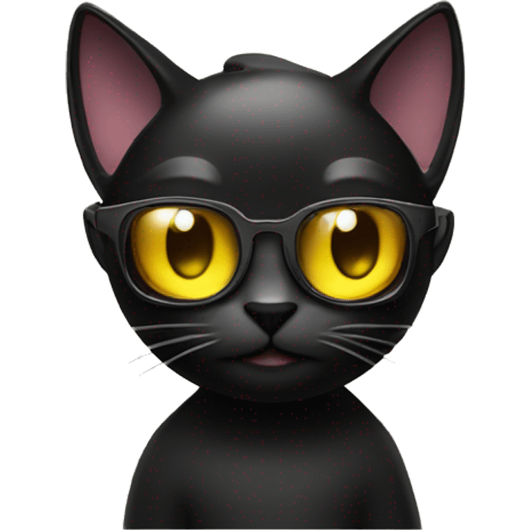 Black cat as a dj emoji