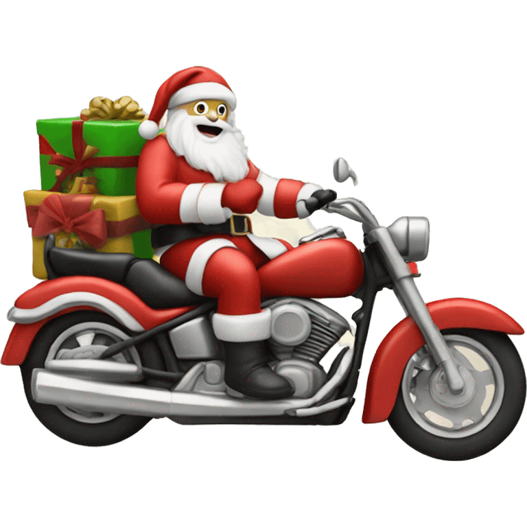 santa on a motorcycle  emoji