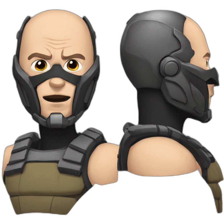 Bane with mask no hair close up emoji