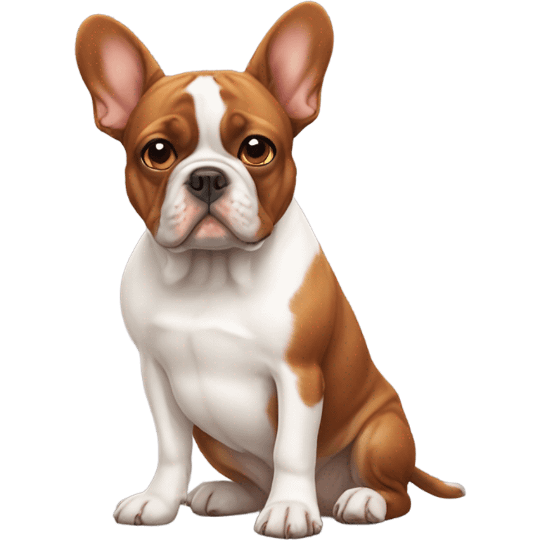 French bulldog and Brittany spaniel sitting side by side  emoji