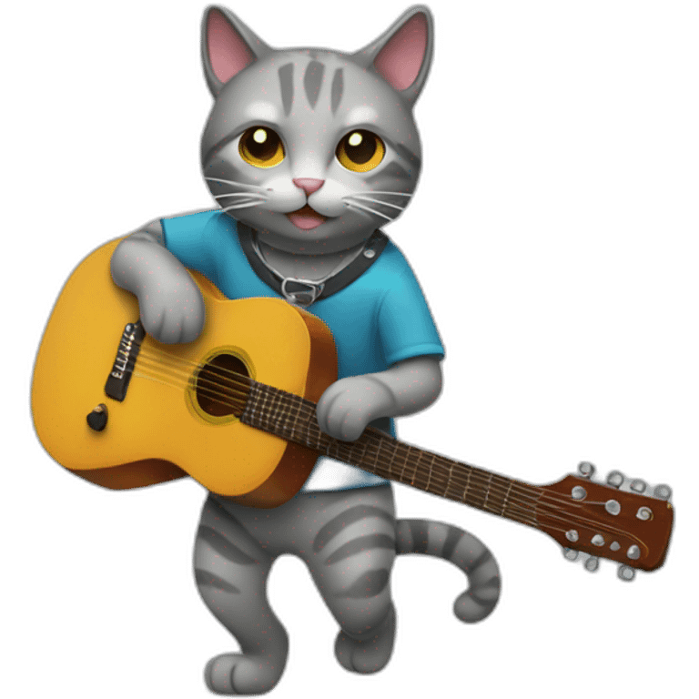 Cat playing guitare emoji