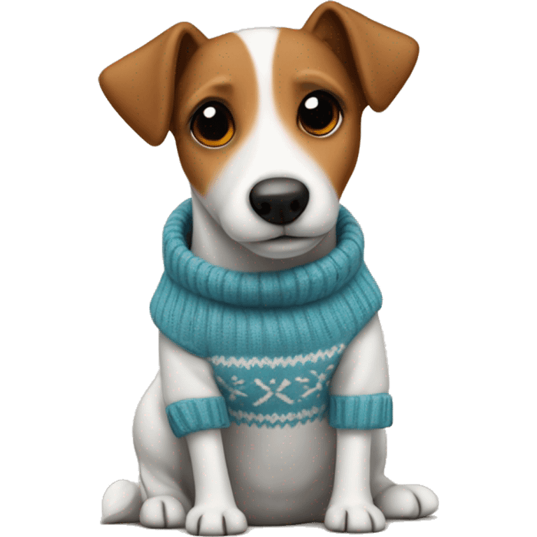 Dog jack russel in a sweater  emoji