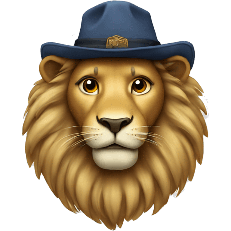 lion face with a columbus hat emoji